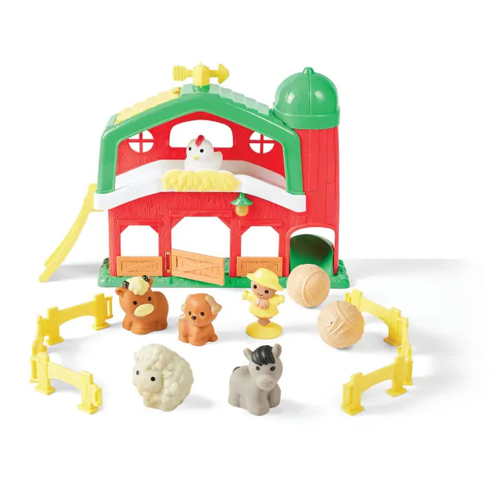 Barnyard Farm Playset, Farm Animal, Preschool Toy with Sound