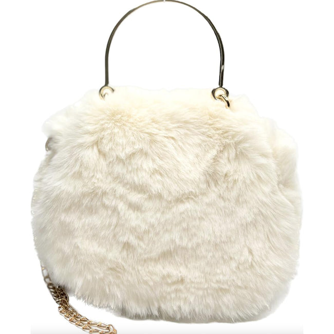 Lovie Faux Fur Bag in Ivory