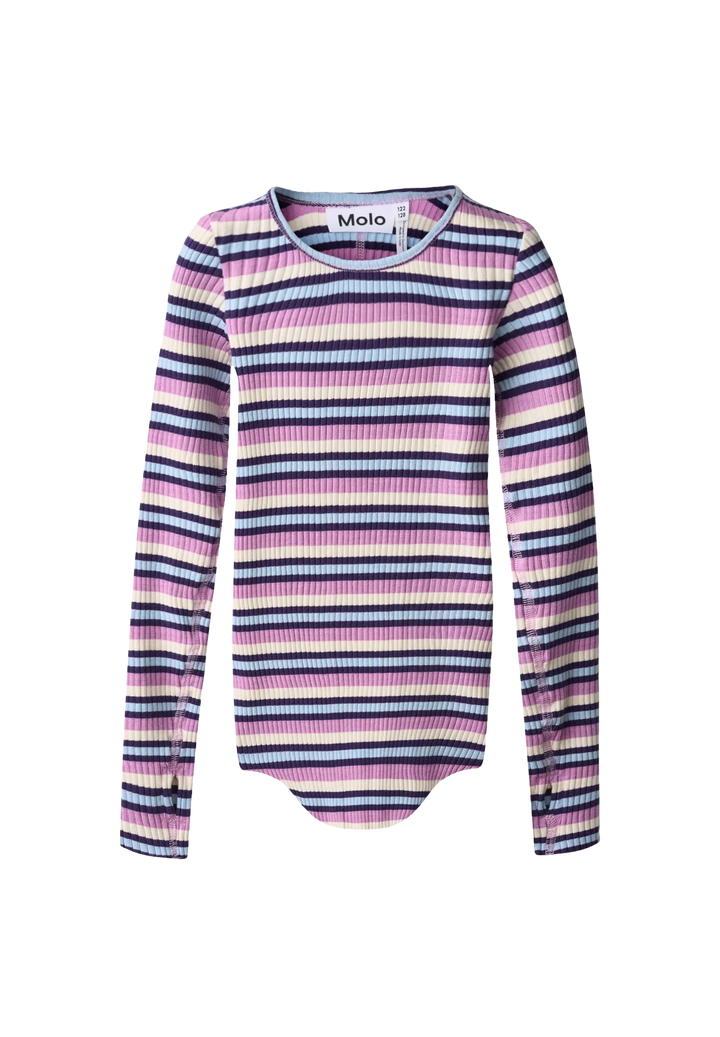 Rochelle Rose Camel Stripe Ribbed Top