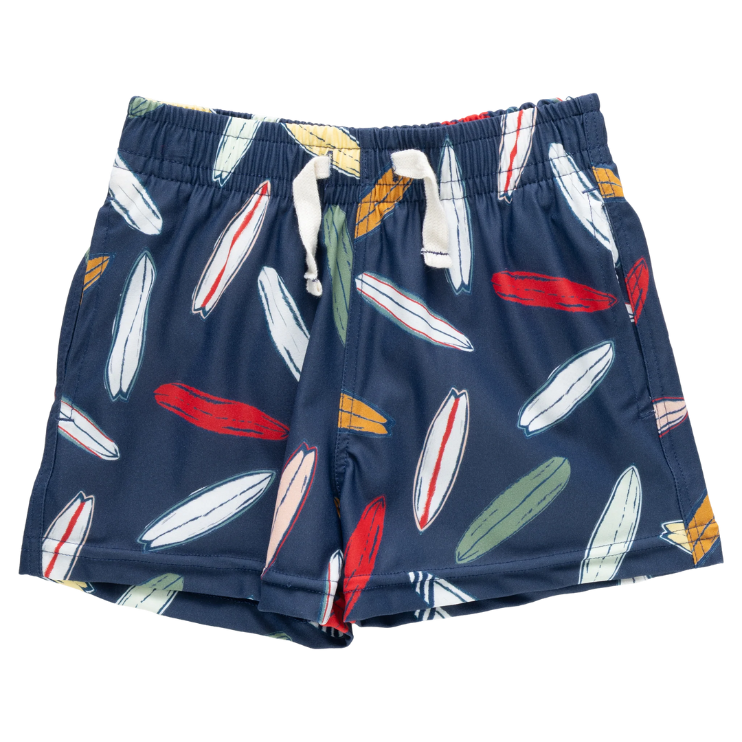Boys Swim Trunk Navy Surfboard