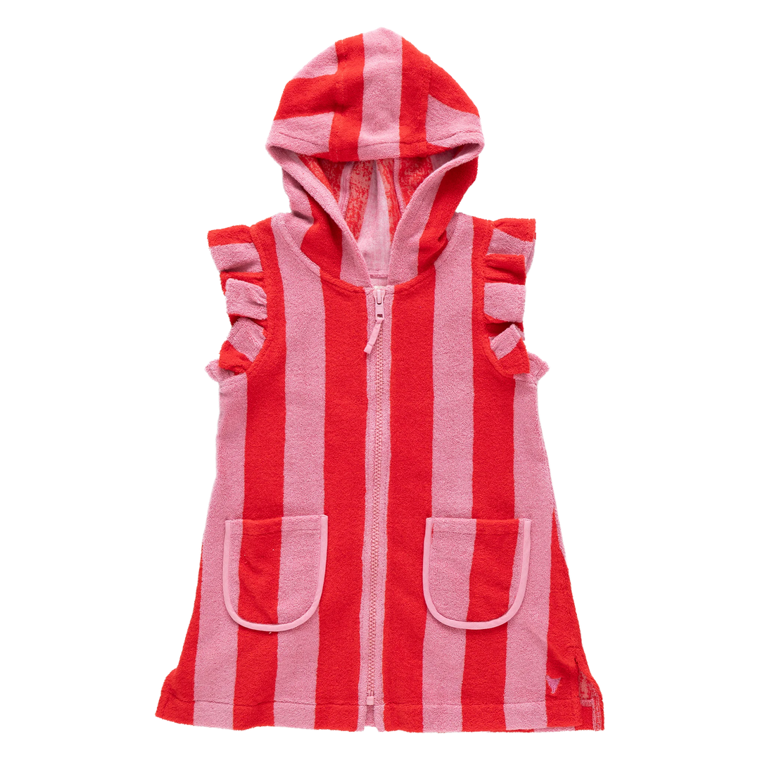 Terry Coverup Pink Red Stripe