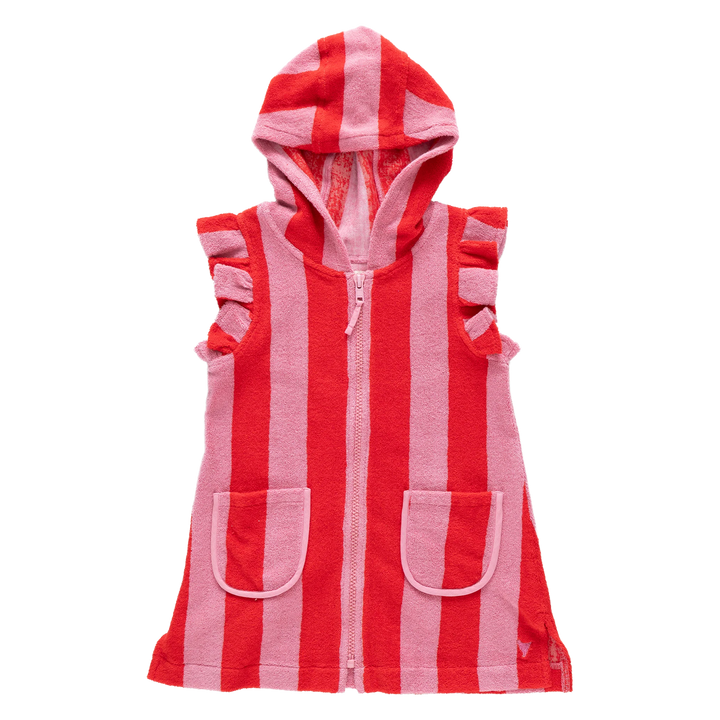 Terry Coverup Pink Red Stripe