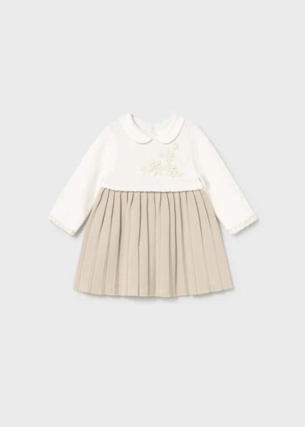 Pleated Knit Dress