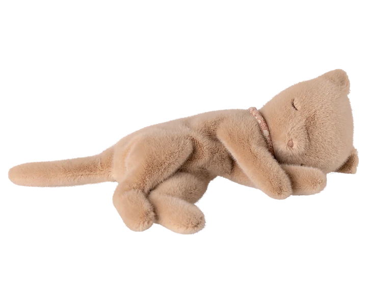 Sleeping Kitten Plush small Cream Peach