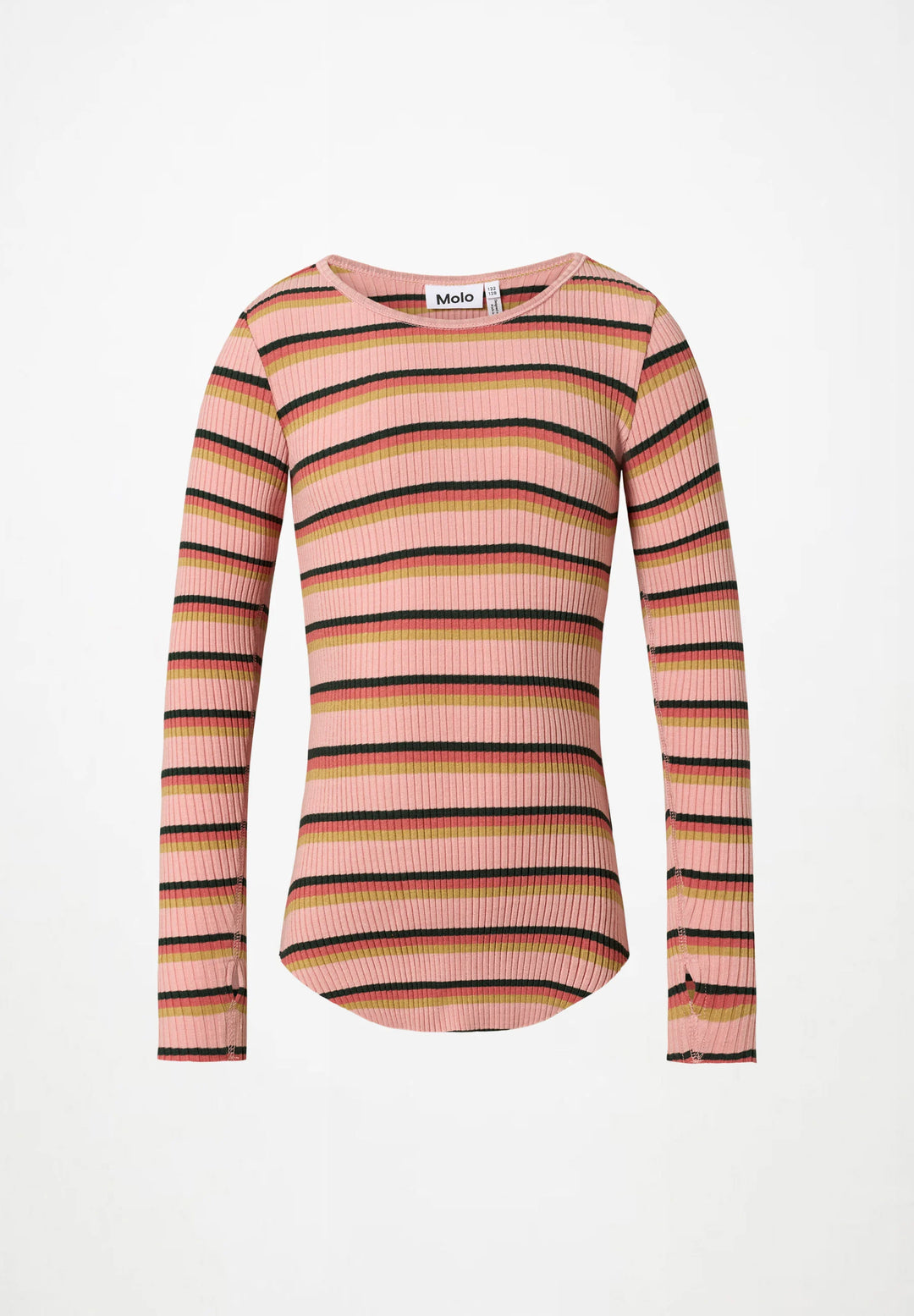 Rochelle Rose Camel Stripe Ribbed Top