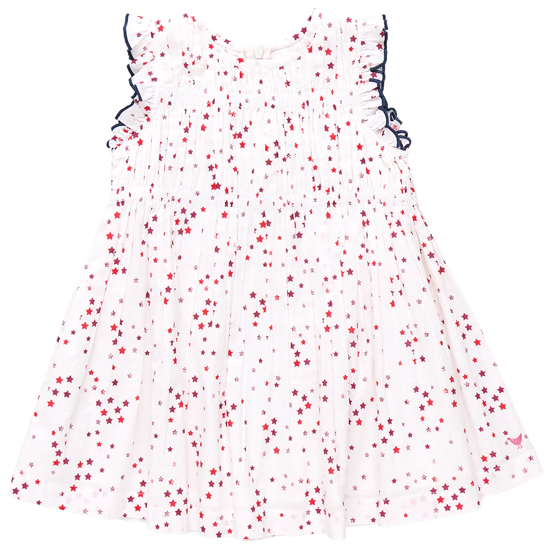 Red Ditsy Stars Waverly Dress