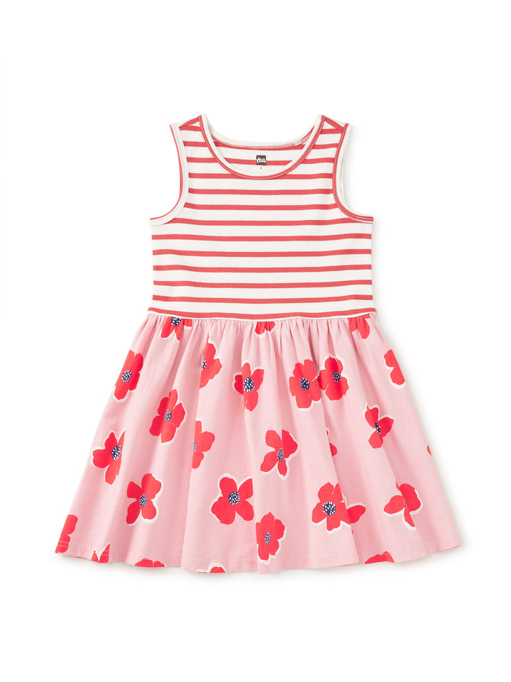 Print Mix Tank Skirted Dress Rock Floral
