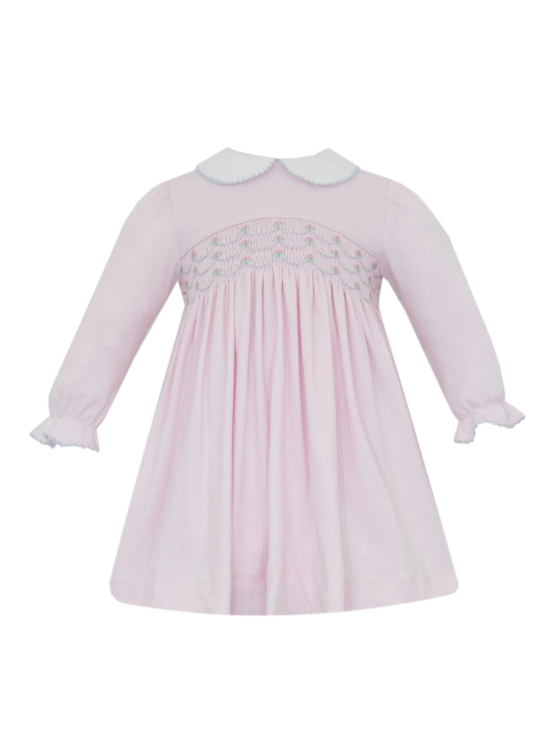 Ellie Solid Pink Knit Long Sleeve Dress
