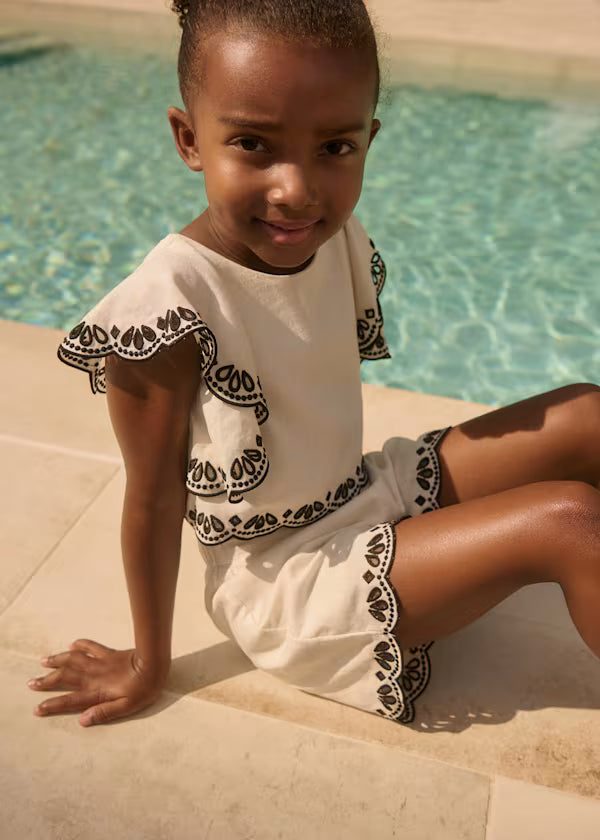 Embroidered Bermuda Set