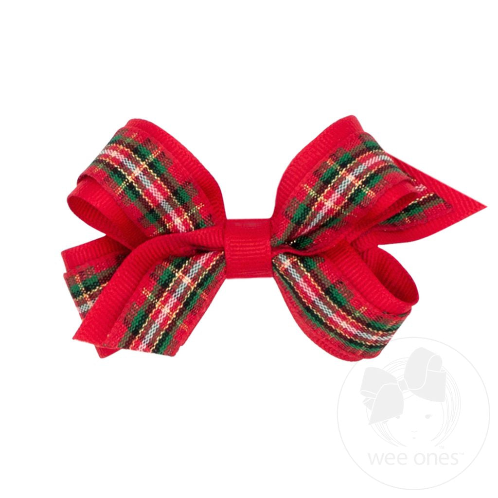 Mini Christmas Plaid Hair Bow