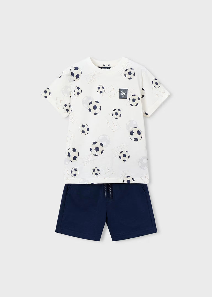 Shorts and Printed T-shirt Set Soccer
