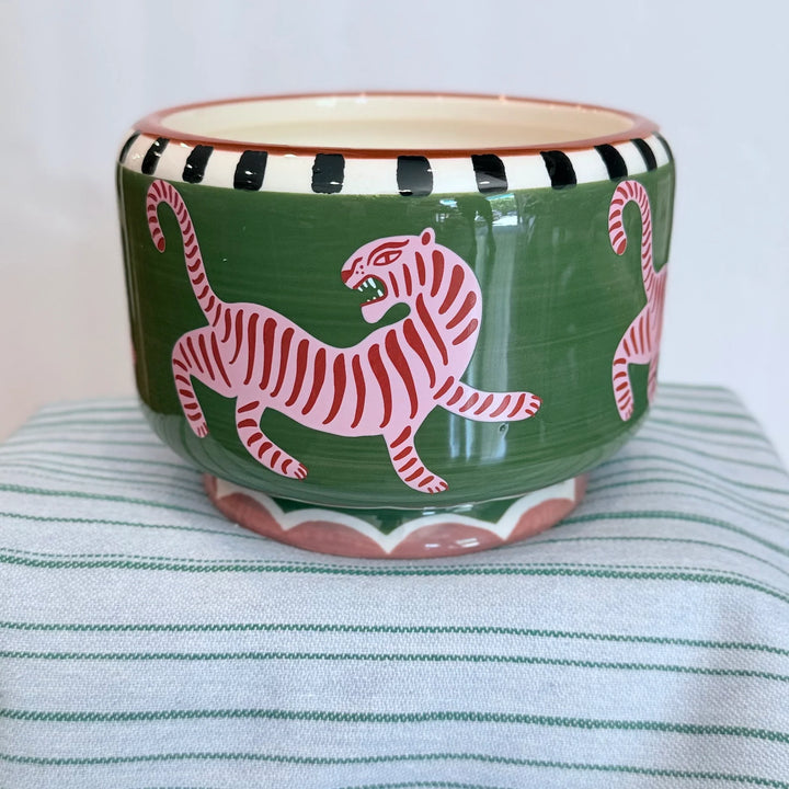 A Dopo 24 oz Hand Painted Tiger - Black Cedar Fig