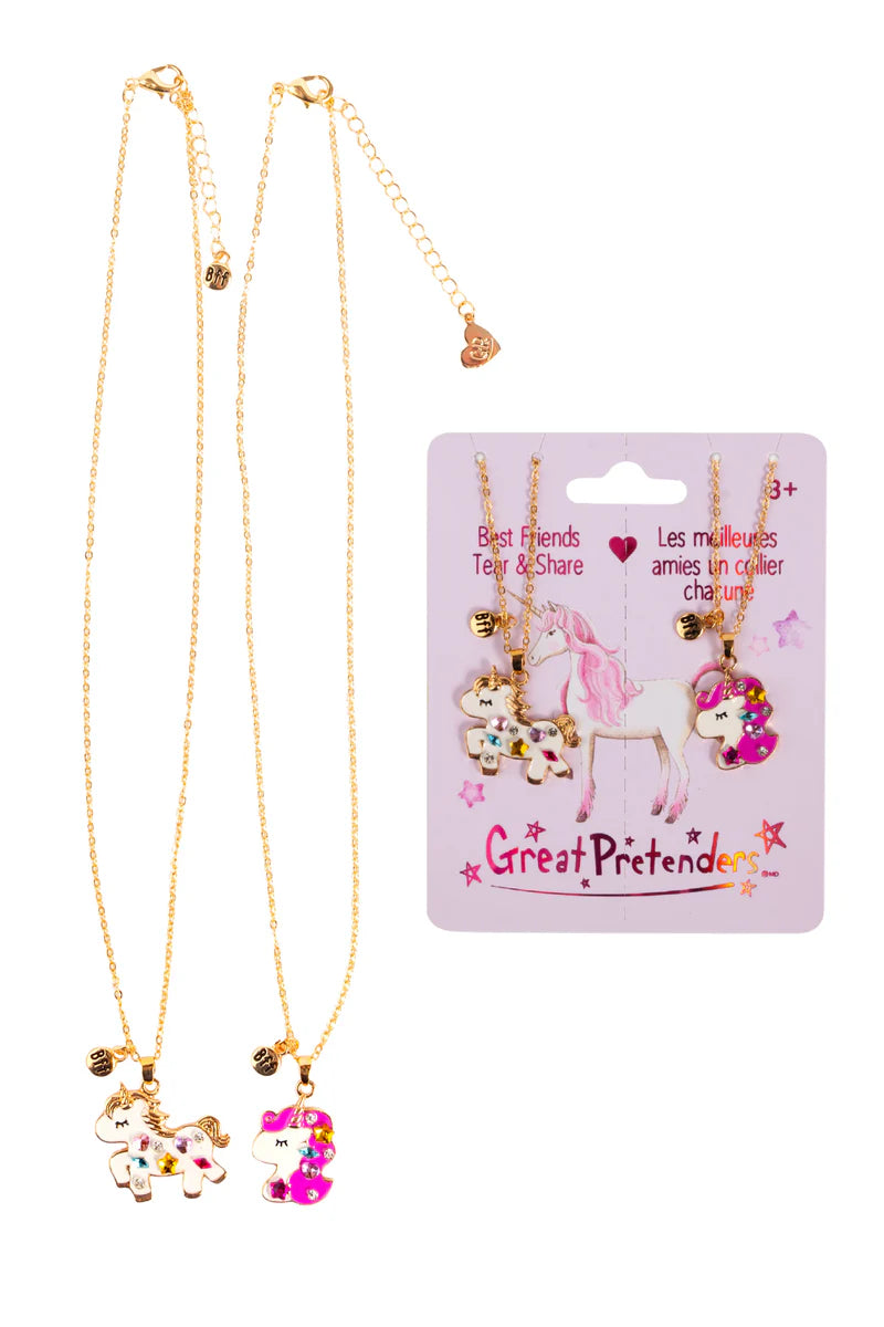Bejewelled Unicorns Tear & Share Necklace