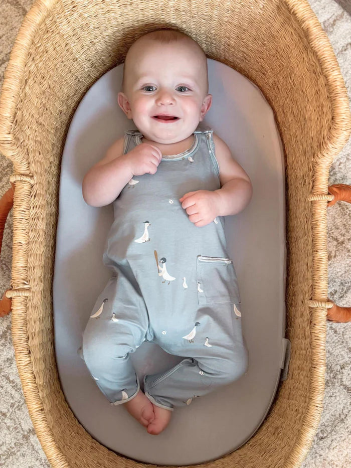Cotton Tank Romper Baseball Goose