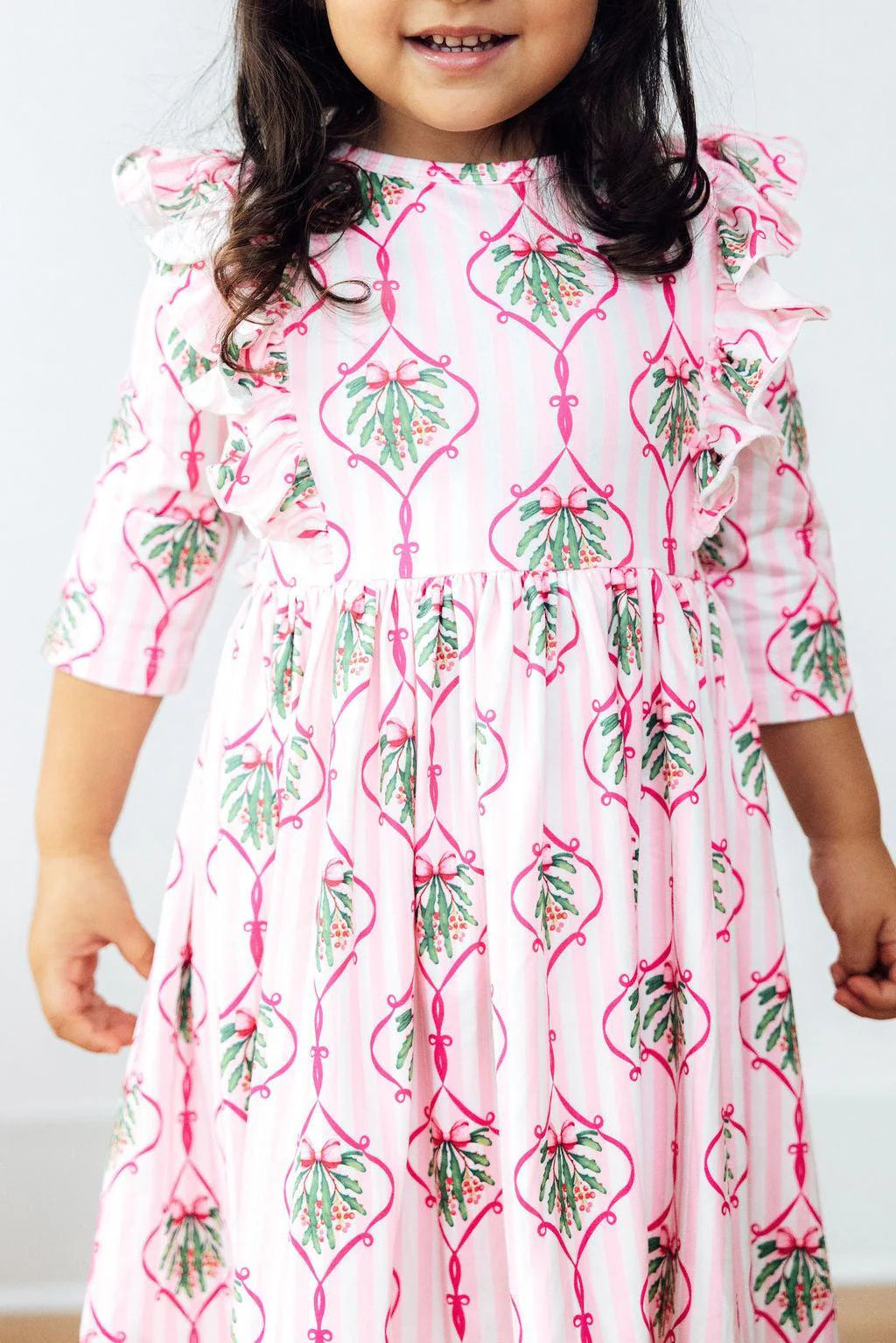 Merry Mistletoe Ruffle Twirl Dress