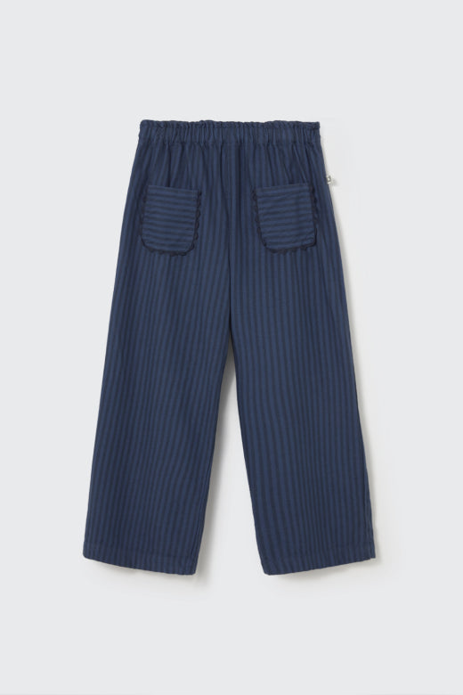 Striped Soft Twill Wide Legged Pants