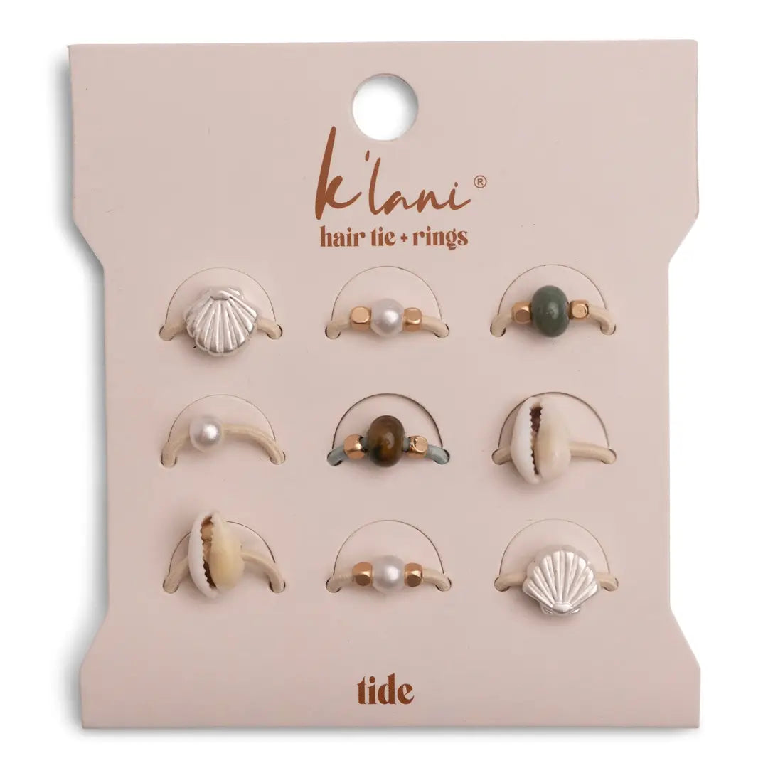 Seashell Beach Vibe Hair Tie Rings