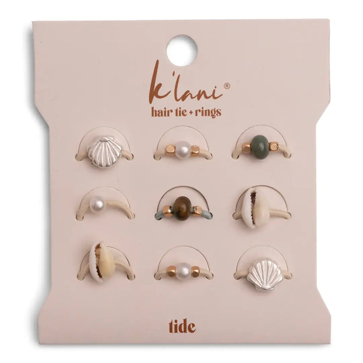 Seashell Beach Vibe Hair Tie Rings