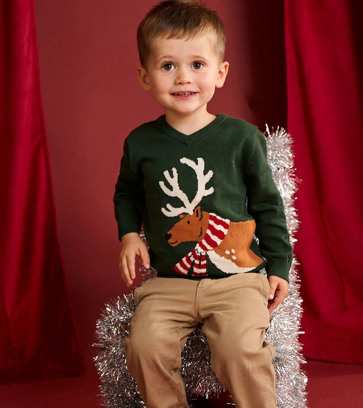 Reindeer V-Neck Sweater