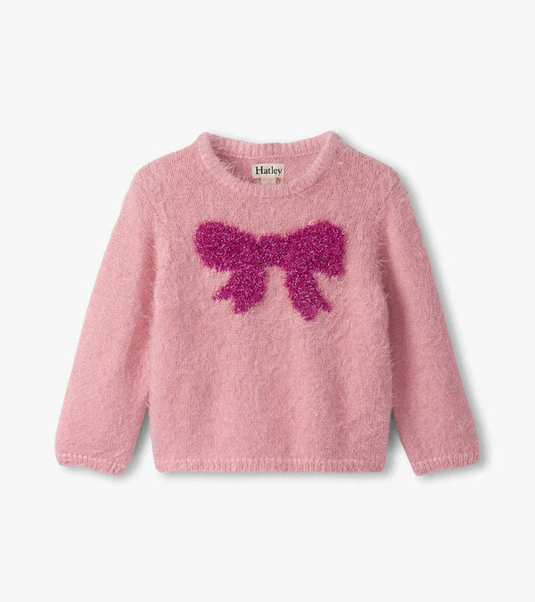 Shiny Bow Furry Sweater