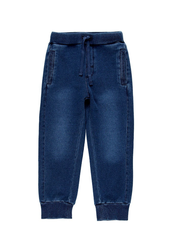 Fleece Denim Jogger Pants