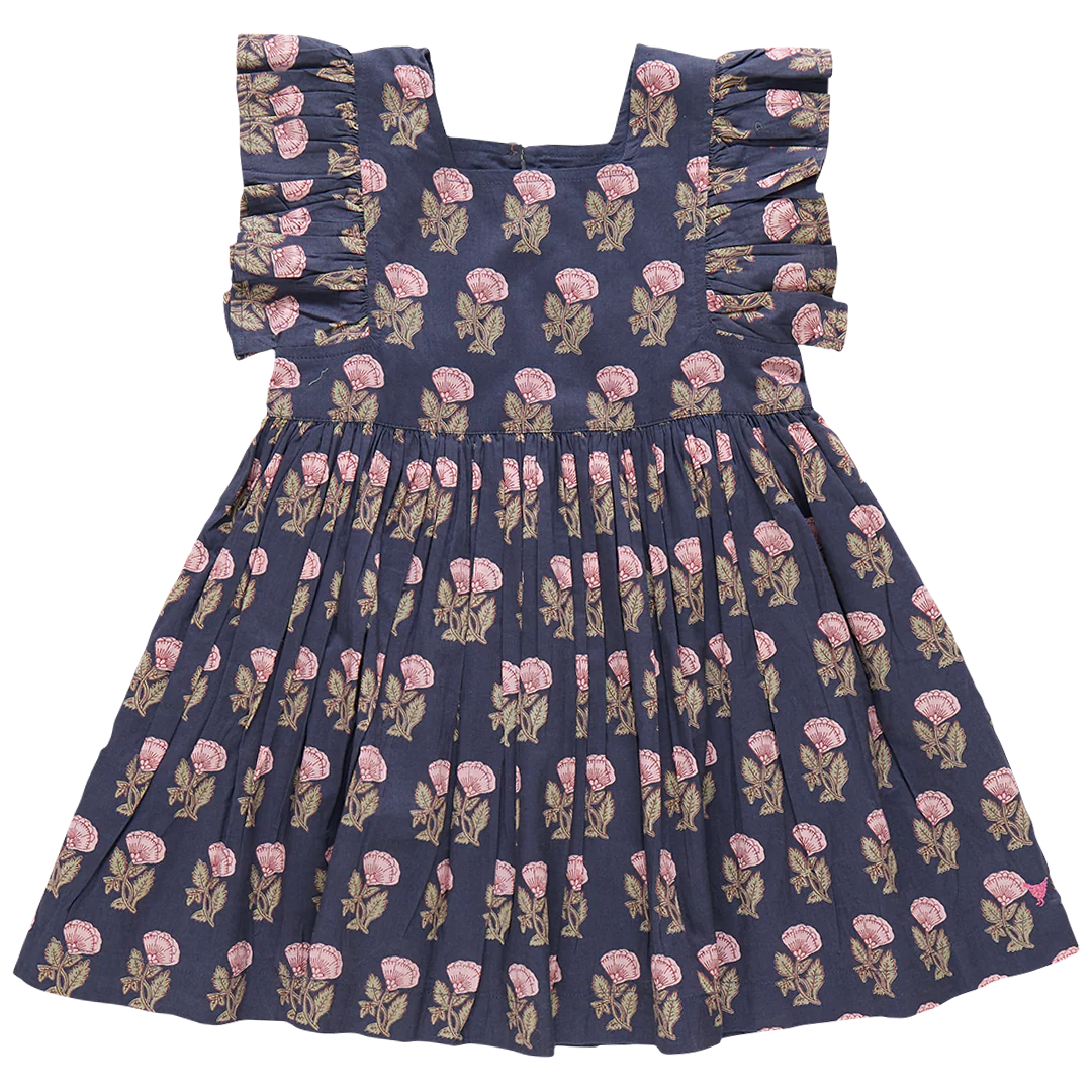 Navy Flower Drop Elsie Dress