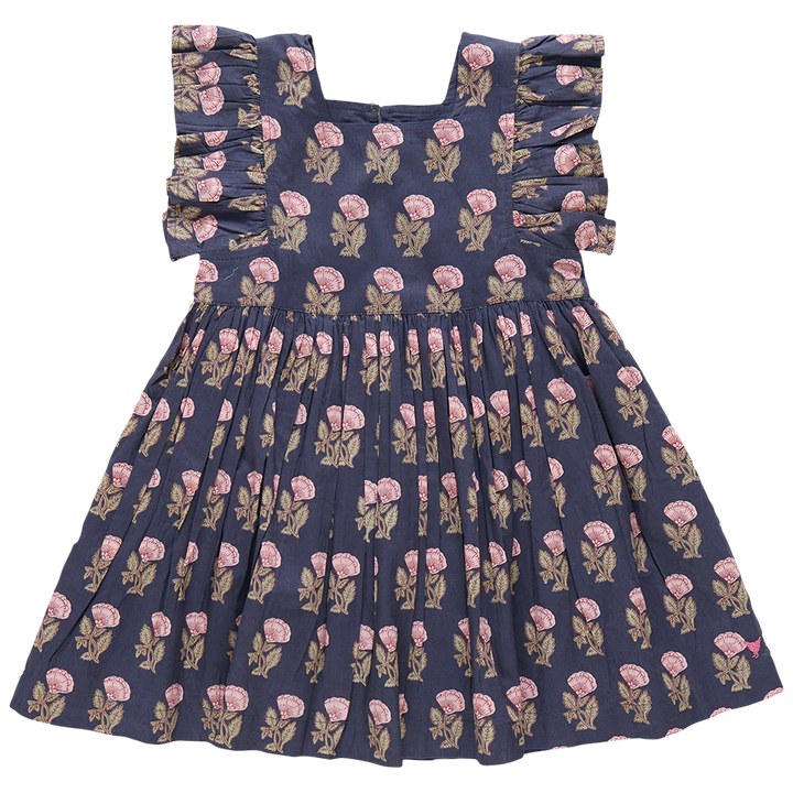 Navy Flower Drop Elsie Dress