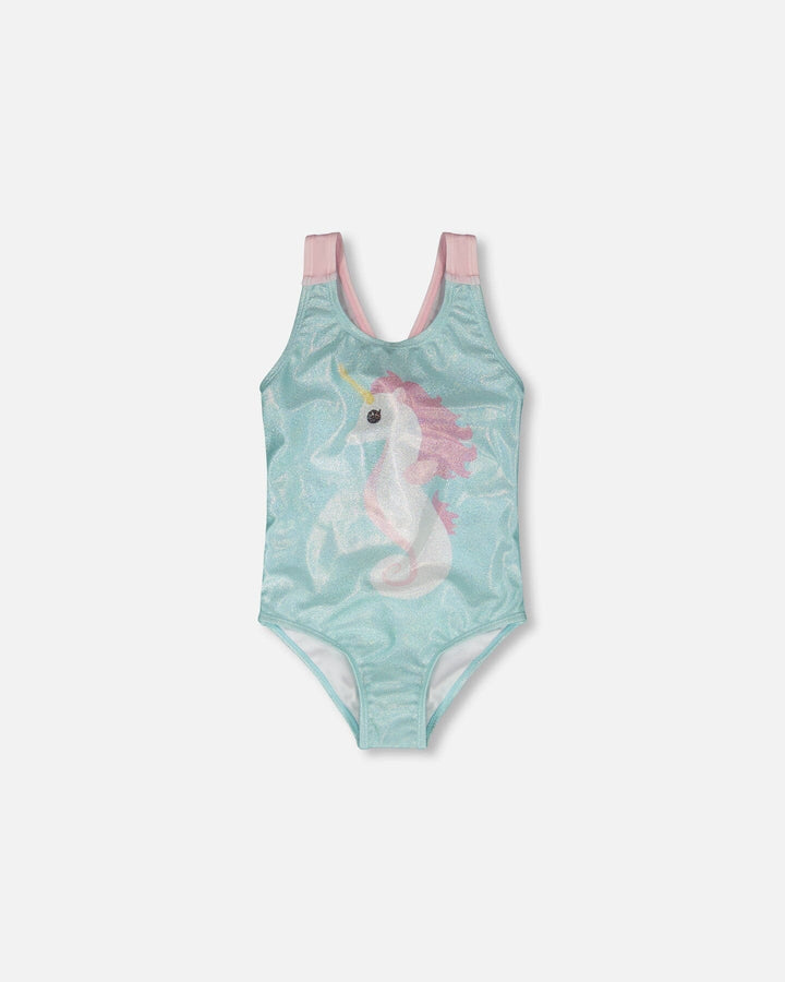 Aqua Shimmer Seahorse Swimsuit
