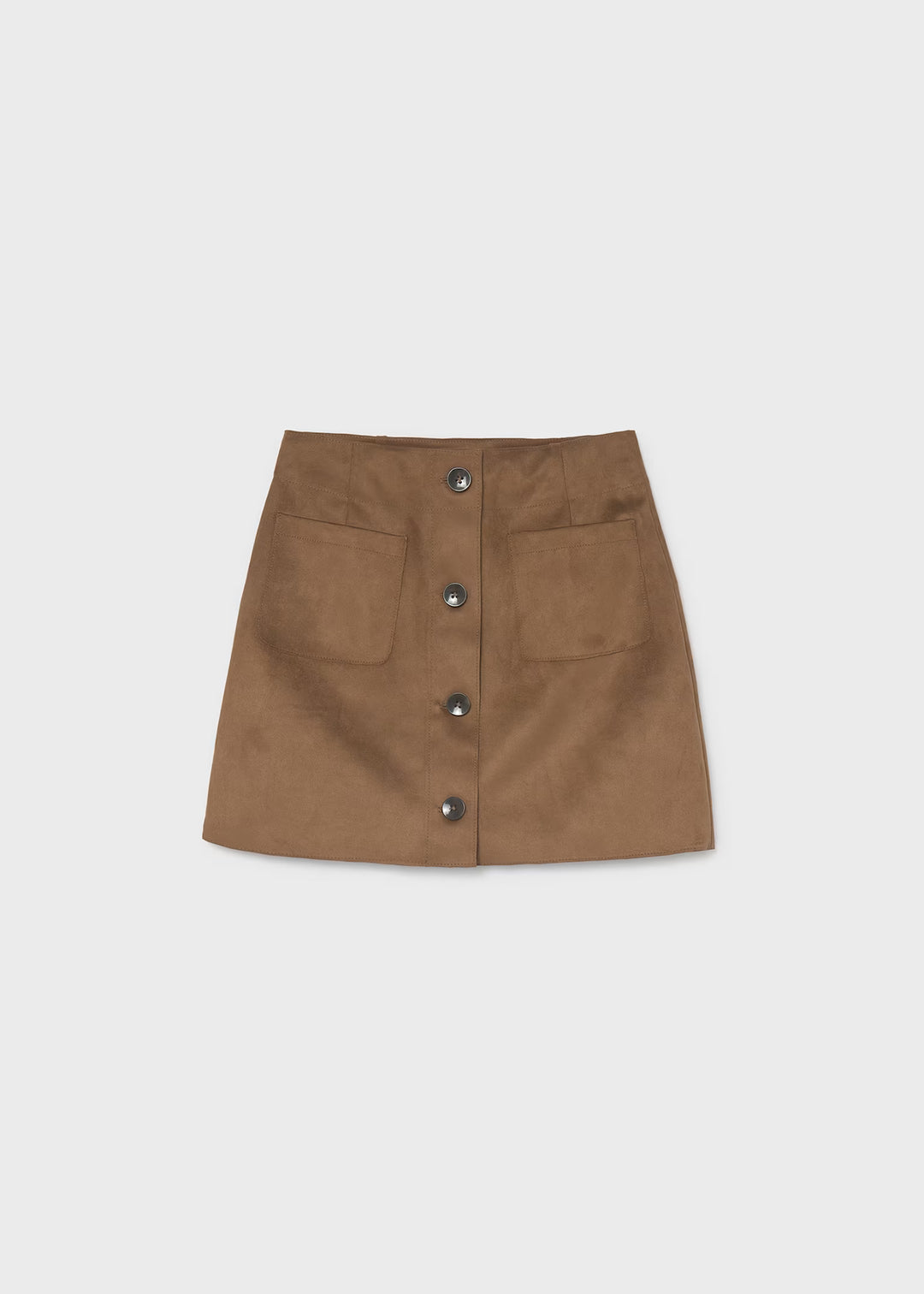 Camel Faux Suede Skirt