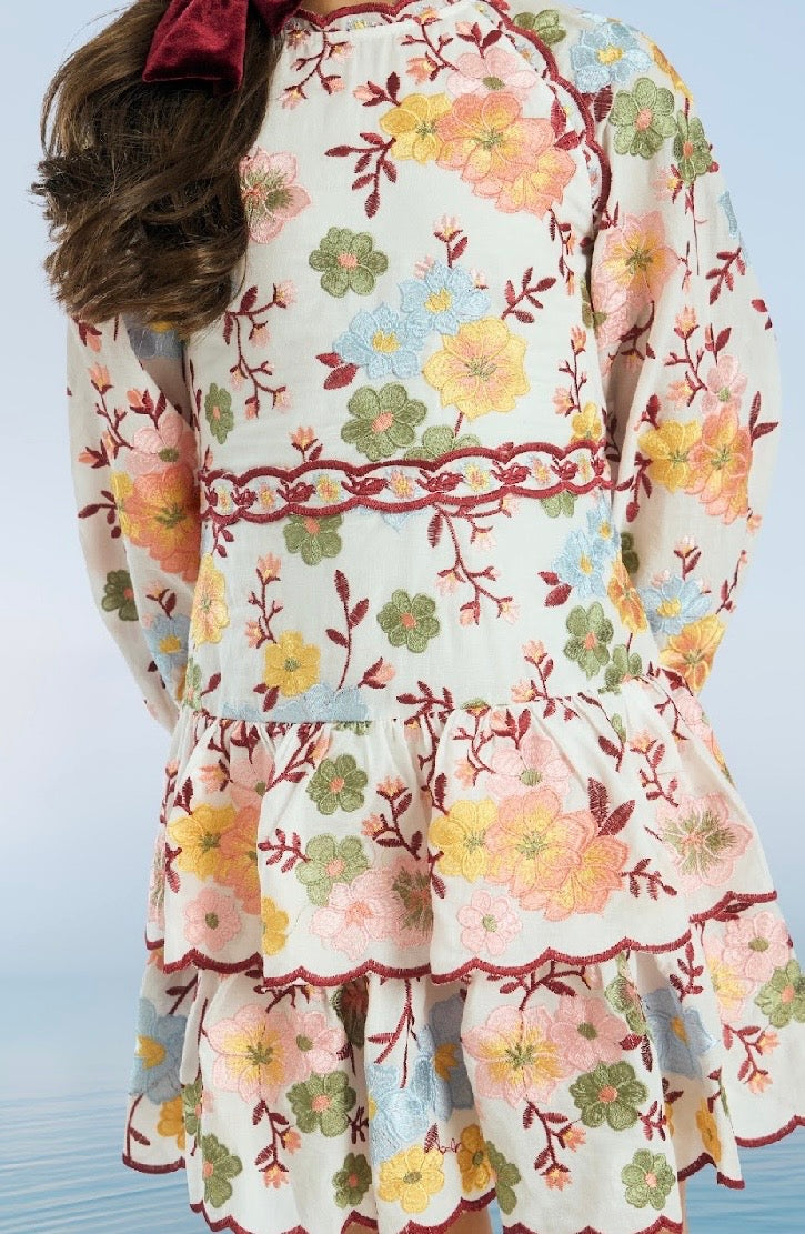 Penelope Cotton Embroidery Mini Dress