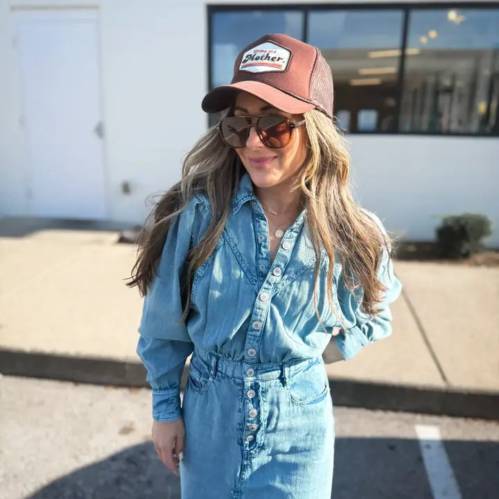 Retro Mother. Patch Hat - Mocha