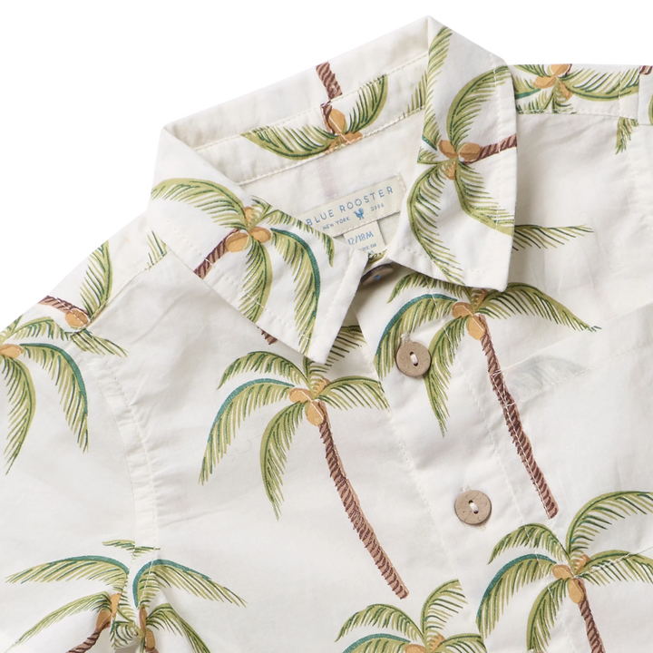 Baby Boys Jack Shirt Cream Palm Trees