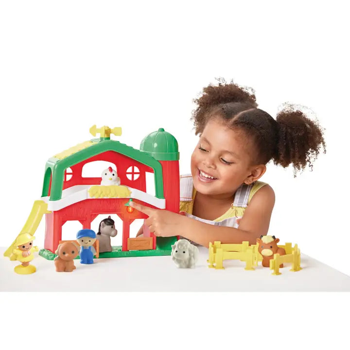 Barnyard Farm Playset, Farm Animal, Preschool Toy with Sound