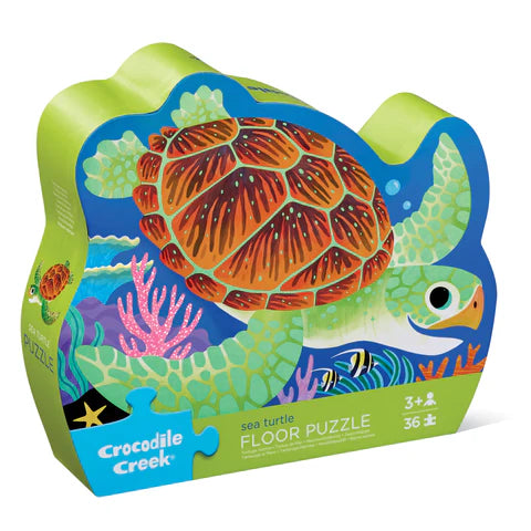36 Pc Foil Shaped Box Puzzle Sea Turtle