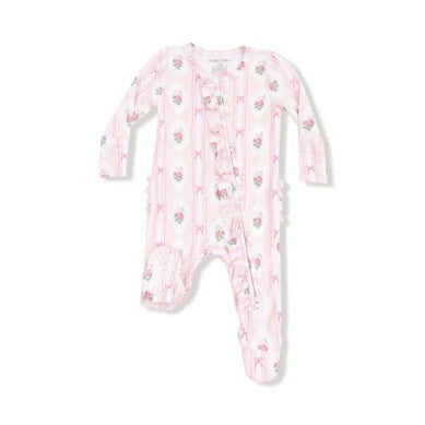 Ogee Lace Floral 2way Ruffle Zipper Footie