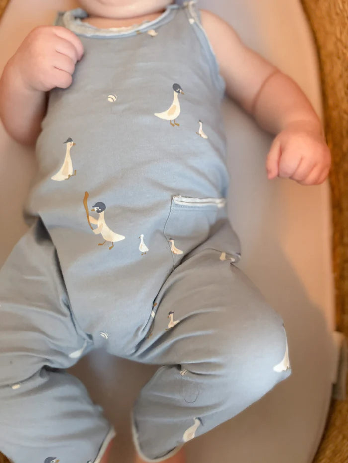 Cotton Tank Romper Baseball Goose