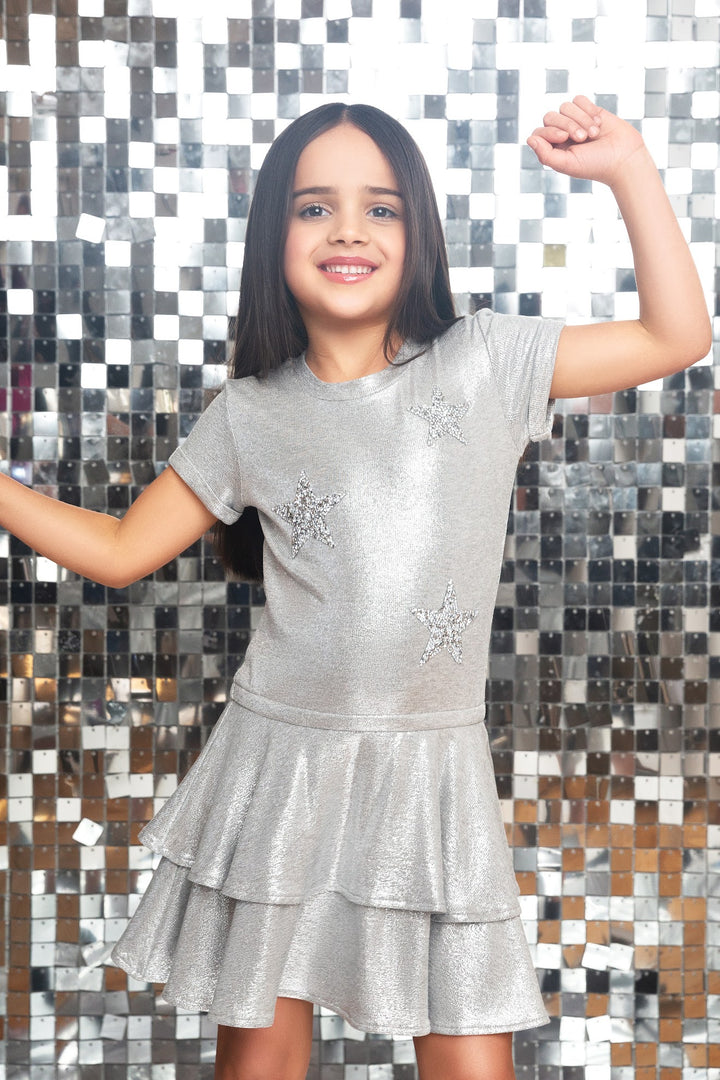 Metallic Star Dress