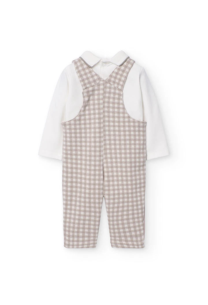 Checked Beige Baby Set