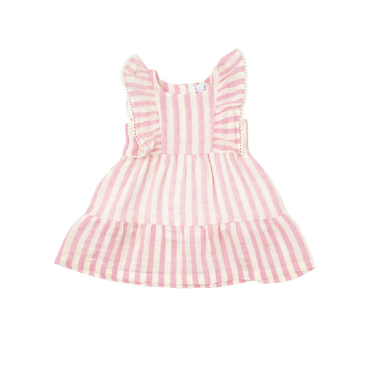 Pink Stripe Picot Edged Dress