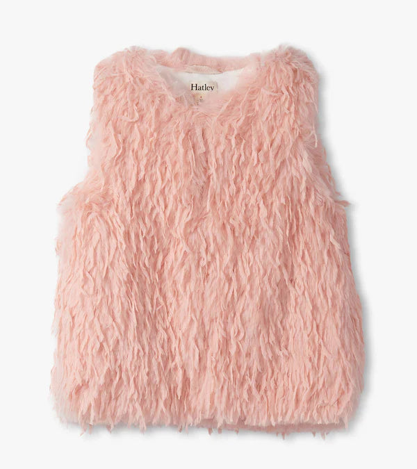 Feather Faux Fur Vest