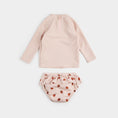 Load image into Gallery viewer, Ribbed Rose Rashguard Set With Lady Bug Swim Diaper
