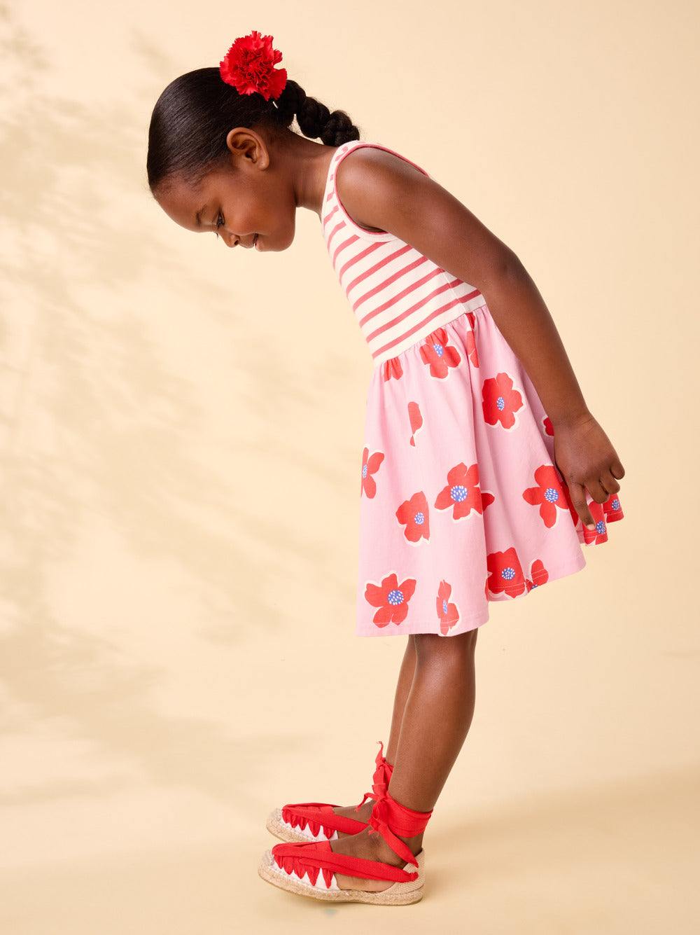 Print Mix Tank Skirted Dress Rock Floral
