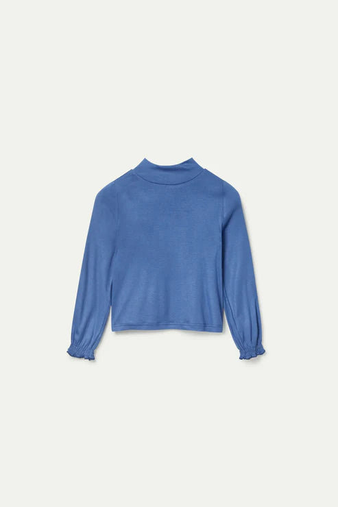 Blue Turtleneck Top