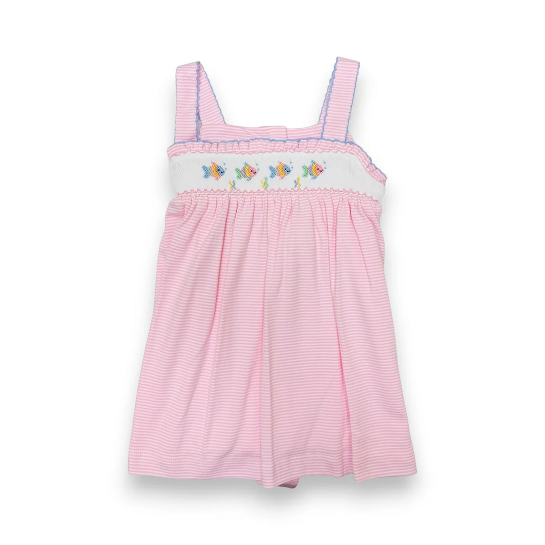 Pink Knit Stripe Strap Sun Dress