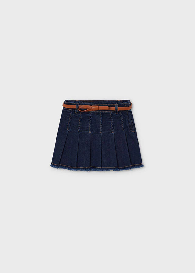 Denim Skirt with Belt