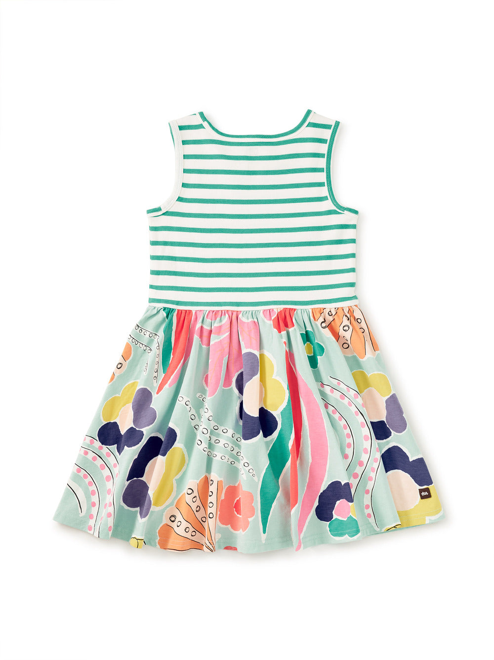 Print Mix Tank Skirted Dress Sea Floral