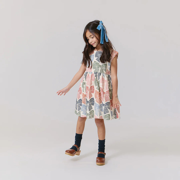Adaline Dress Multi Striped Bows