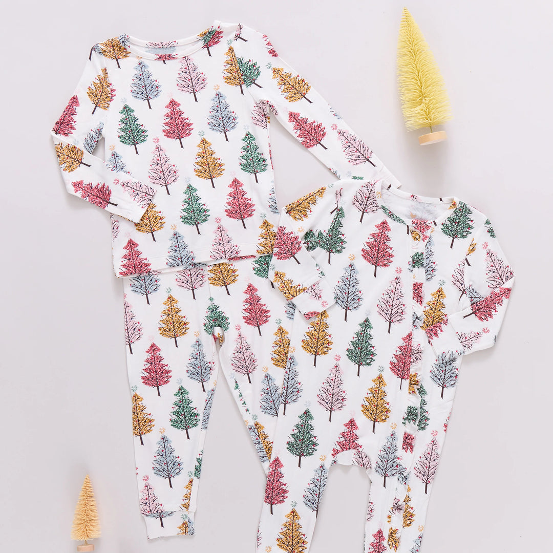 Bamboo Pajama Set Multi Christmas Trees
