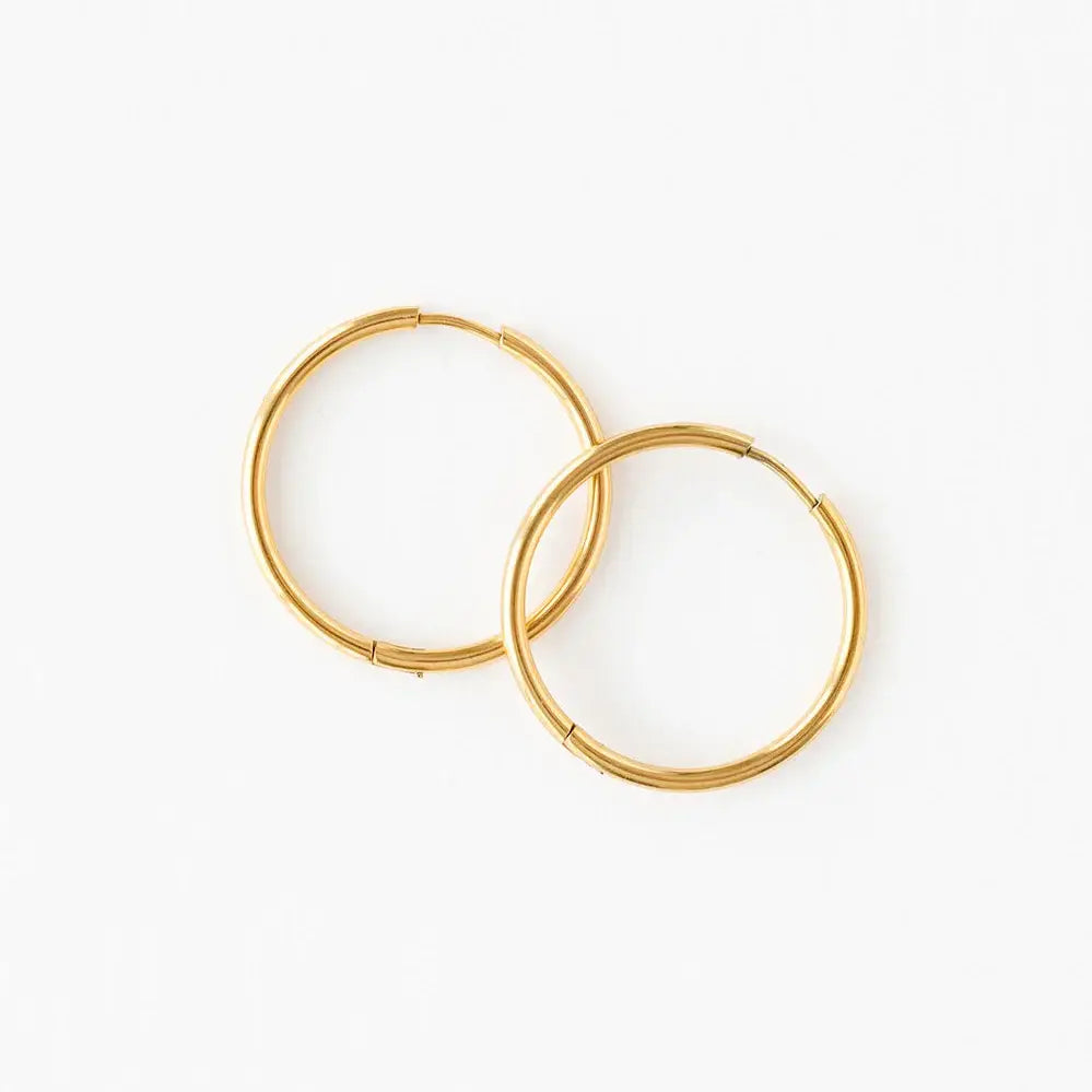 Endless Hoop Thin Gold Earrings