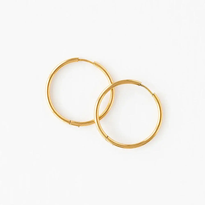 Endless Hoop Thin Gold Earrings